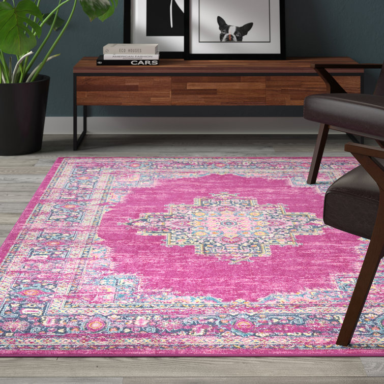 Mercury Row® Abbate Oriental Fuchsia Pink Area Rug & Reviews Wayfair